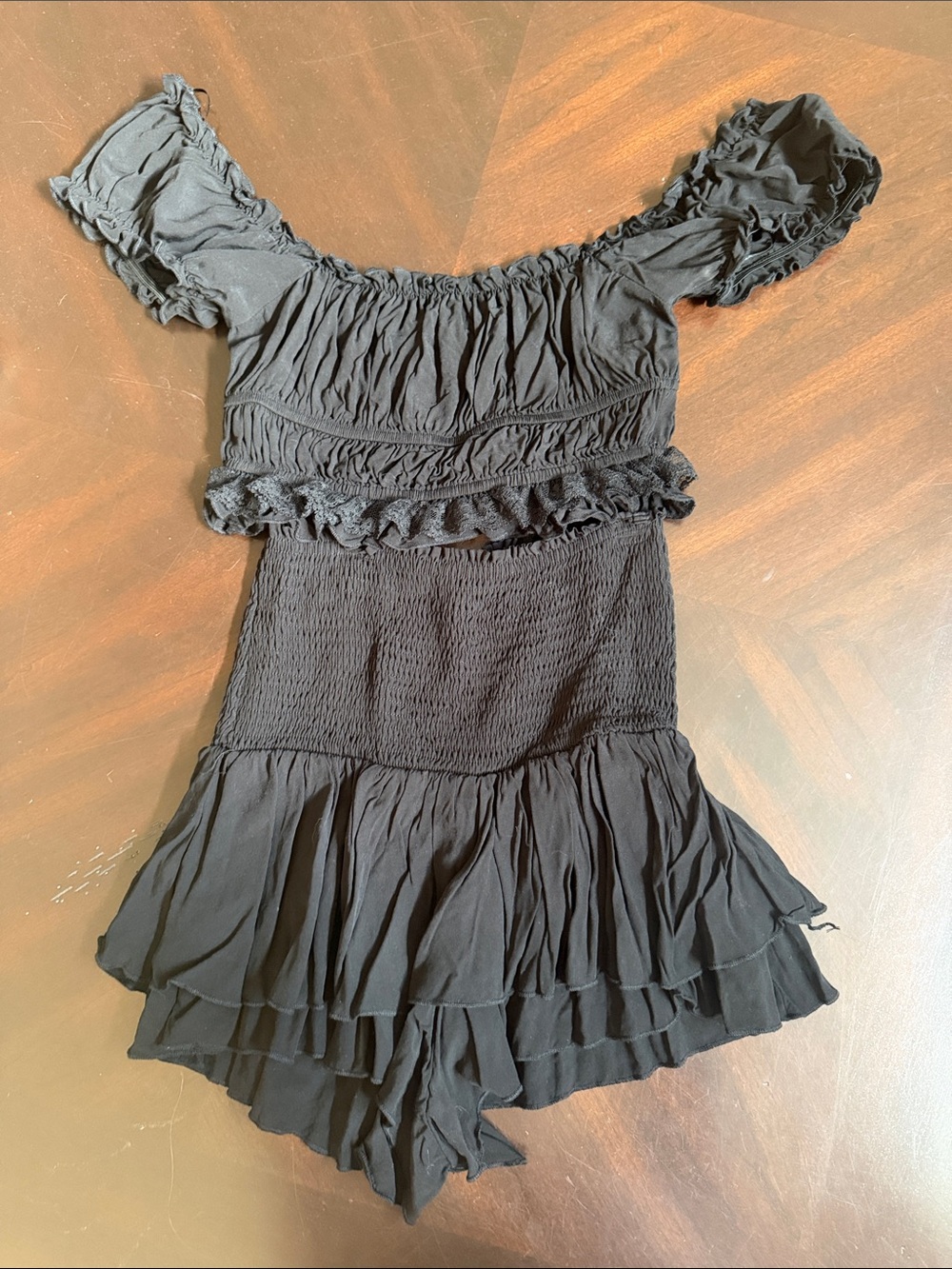 Black 2 piece set/ top and skort/ Klesis